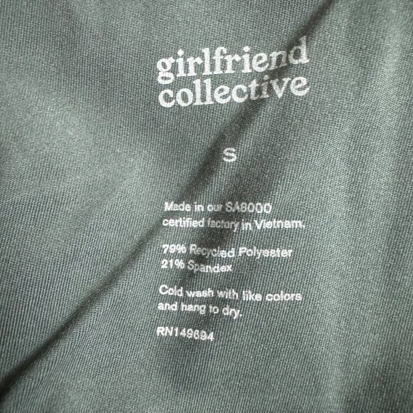 Girlfriend Collective Dark Green Sport Crop Top Sz small adjustable straps new - Picture 6 of 10